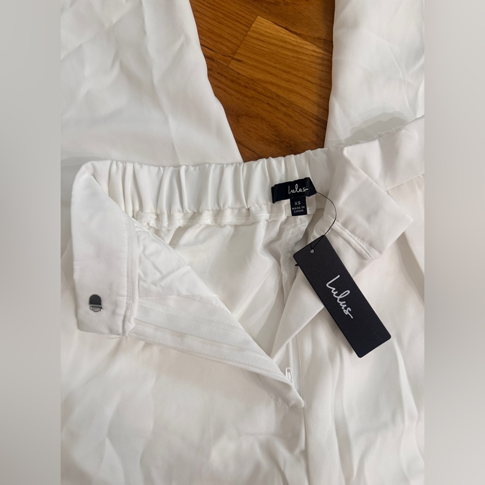 Lulus White Wide Leg Pants XS – High Waist Dressy Trousers NWT - Picture 9 of 11